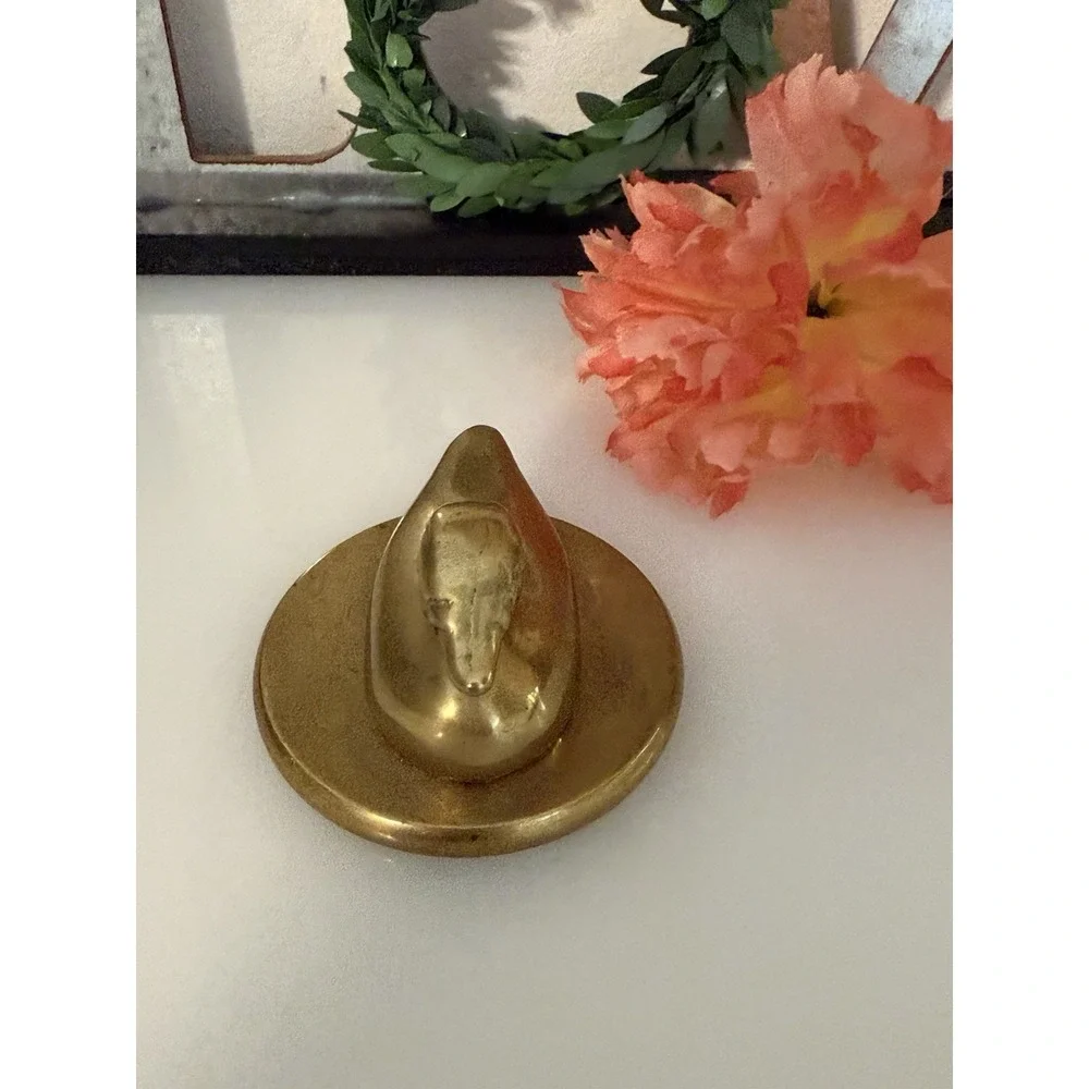 Vintage‎ Brass Mallard Duck Paperweight Desk Decor 2.25